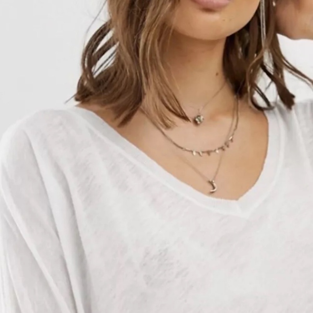 We The Free Free People Catch Waves Burnout Tee Women's Green V-Neck Top Size XS - Picture 10 of 13